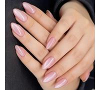 30 Pieces Press Stick Nails Almond Shape Shiinning Easy Application for Women Elegant