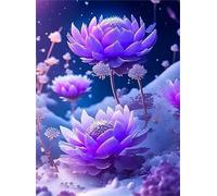 30 Pieces Puzzle For Adults Purple Lotus Jigsaw Puzzles Teens Educational Toys Challenging puzzles for Wall Decor Gifts Finished Size: 25x20 cm