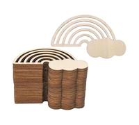30 Pieces Rainbow Wooden Craft Pieces Crafts for Christmas Gifts Sign Making