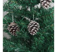 30 Pieces Real Pine Cone Dyed with White Paint Christmas Tree Hanging Ornament Set