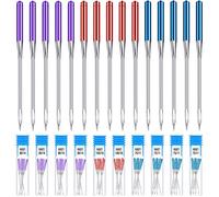 30 Pieces Sewing Machine Needles Universal Regular Point Machine Needles for Home Sewing Machine Compatible with Singer, Brother and Old Sewing Machine (Classic Color, 11, 14, 16)