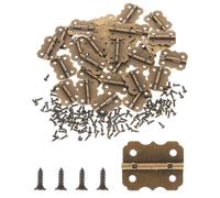 30 Pieces Small Hinges for Wooden Box Bronze Antique Mini Hinges Folding Butt Miniature Hinge with Screws Retro Small Hinge for Jewelry Box, Toolbox, Cabinets, Gift Boxes, Wine Boxes with 120 Screws