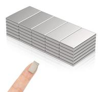 30 Pieces Strong Magnet 18 x 9 x 1mm Magnetic Strips Self Adhesive Neodymium Mini Magnets for Crafts Rectangular Whiteboard Magnets Flat Bar Magnet for DIY Small Fridge Magnets, Home and Office