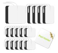 30 Pieces TENS Unit Replacement Pads, Multiple Sizes TENS Unit Pads with Pad Holder, Reusable and Self-Adhesive Electrodes Pads Compatible with AUVON TENS 7000 EMS Machine (Latex-Free, NonIrritating)