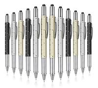 30 Pieces Tool Pen 6-in-1 Multitool Tech Tool Pen with Ruler, Level Gauge, Ballpoint Pen, Stylus Pen, Cross Screwdriver and Slotted Screwdriver, Multifunction Pen Tool Gadget for Men, Dad, Worker