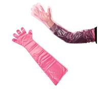 30 Pieces Veterinary Insemination Rectal Long Gloves,Long Arm Veterinary Artificial Insemination Glove,Extra Long Sleeve Full Arm Gloves,Veterinary Gutting Gloves,For Dogs Cattle Horse,Red