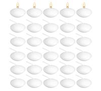 30 Pieces White Floating Candles, Unscented Tealights Candles Romantic Warm Centrepiece Decoration for White Wedding Valentine's Day Party Pool SPA Candlelight Dinner Use