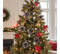 30 Pieces White Paint Christmas Tree Hanging Ornament Set