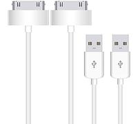 30-Pin USB Data Sync Charging Cable Charger Lead 1 Metre Extra Long For Apple iPhone 4 4S 3G 3GS Apple iPad 1st 2nd 3rd Gen iPod 5th Gen classic nano 1st 2nd 3rd 4th 5th 6th Gen Touch (2 Pack)