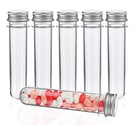 30 Plastic Test Tubes Transparent Test Tubes with Screw Cap 45 ml Test Tube for Flower Vase Beads Sweets Glass Beads Laboratory