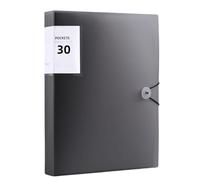30-Pocket A4 Clear Plastic Sheet Protectors, Binder Folder, Punchless Ringless File Sleeves, Office Supplies for Document Protection(Nero)