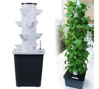 30 Pods Hydroponics Tower Garden Hydroponic Growing System Aeroponics Growing Kit for Herbs, Fruits and Vegetables Timer for Herbs, Fruits and Vegetables (25holes)