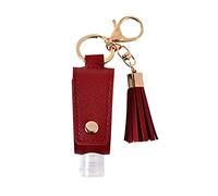 30 Portable Empty Bottle Plastic Travel Bottle for Hand Sanitizer with Tassels PU Leather Keychain Holder Holders