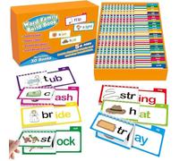 30 Read and Rhyme Flip Books, Family Games Educational Reading Games, Word Family Learning Cards, Interactive Phonics Flip Books To Build Vocabulary & Reading Fluency