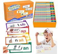 30 Read and Rhyme Flip Books, Word Family Build Book Flash Cards ABC Vocabulary Flash Cards, Educational Reading Games To Build Vocabulary & Reading Fluency for Toddlers & Preschoolers