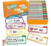 30 Read and Rhyme Flip Books, Word Family Build Book for 4, 5, 6, 7 and 8 Ages, ABC Vocabulary Flash Cards for Kids, Word Family Books ABC Learning Toy Families Educational Reading Games