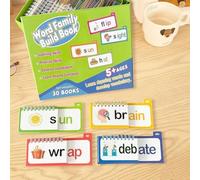 30 Read and Rhyme Flip Books, Word Family Build Book, Learn to Read Phonics Flash Cards, Sight Words Flash Cards Kindergarten Classroom Learning Book, Phonics Flashcards, Reading Games (Green)