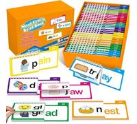 30 Read and Rhyme Flip Books, Word Family Build Book, Learn to Read Phonics Flash Cards, Sight Words Flash Cards Kindergarten Classroom Learning Book, Phonics Flashcards, Reading Games (Orange)