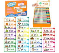 30 Read and Rhyme Flip Books, Word Family Build Book, Sight Words Flash Cards for Toddlers & Preschoolers, Educational Reading Games To Build Vocabulary & Reading Fluency for Kids (1 Set, One size)