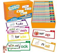 30 Read and Rhyme Flip Books - Word Family Build Book, Word Families Flash Cards, ABC Vocabulary Flash Cards, Kindergarten Educational Reading Games
