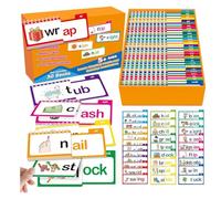 30 Read and Rhyme Flip Books - Word Family Build Book - Word Families Flash Cards for Education, Reading, Interaction