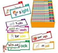 30 Read and Rhyme Flip Cards,Word Families Letter Sounds Flash Cards,ABC Vocabulary Flash Cards,Letter Sounds Flash Card for Reading Games