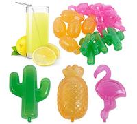 30 Reusable Tropical Ice Cubes in Different Shapes for Keeping Food & Drink Cold in Cooler Box.