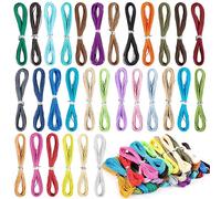 30 Rolls Waxed Polyester Cord 1mm Waxed String Wax Yarn Cotton Cord 10 m Diameter 1 mm Rattail Satin Nylon Wax Macrame Yarn Nylon Satin for Bracelets Necklace Craft DIY