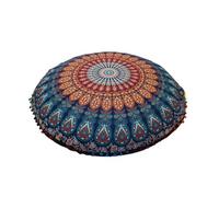 30" Round Floor Cushion Cover, 100% Cotton Throw Pillow Cases, Mandala Boho Seating Pouf Cover