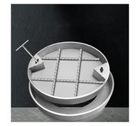 30'' Round Stainless Steel Manhole Cover with Lifting Keys, Inspection Frame, Embedded Sewage Basin Lid for Courtyards, Lawns, Parks, Schools, Malls