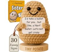 30 Sassy & Uplifting Messages for the Best Sister Ever from the Tiny Potato - Funny Sister Gifts for Birthday, Graduation, Emotional Support - Present for Sister from Brother, Little Sisters, Big Sis
