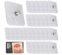 30 Self Adhesive Hanging Nail, Punch Free Wall-Mounted Screw Hooks, Seamless Waterproof Hooks, Transparent No Drilling Magic Hook for Wall Picture Bathroom Kitchen