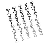 30 Set Bra Sewing Hooks and Eyes Closure,Bra Hook Eye Closure,Hooks and Eyes Closure Sets,Clothing Fasteners,Sewing DIY Craft Accessories for Bra,Skirt,Clothing Trousers(3 Sizes,Silver, Black)
