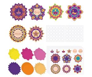 30 Set Diwali Crafts Kits Indian Festival Decorations DIY Diwali Mandala Coloring Activity Art Supplies Hindu New Year Games Card of Festival Party Gift Exchange