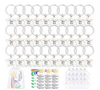 30 Set Gifts for Students from Teachers, Star Stainless Steel Keyrings Bulk with Greeting Card, End of Year/Term Class Gifts for Children, 2025 Leaving School Leavers Gifts