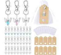30 Set Guardian Angel Pendants, Guest Gifts, Christening Wedding With Organza Bag And Kraft Paper Pendant, For Communion Guest Gifts Confirmation Christening Farewell