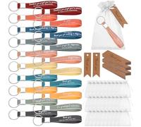 30 Set Inspirational Keychains Gifts Bulk Employee Appreciation Gifts Motivational Silicone Keyring with Thank You Card Organza Bag Thank You Gift for Coworker Teacher Staff Team Nurse Graduation Gift