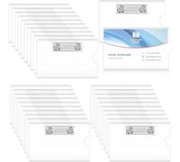 30 Set Magnetic Name Badge Holder, Magnet Name Tags Identification Card Holder, DIY Name Badge with Magnetic for Schools Colleges and Corporate Conference, Clear 9.1 x 5.7 cm