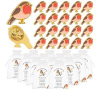 30 Set Robin Gifts Memorial Pins Bulk Robin Lapel Pin Badge Brooch Sympathy Remembrance Memorial Gifts for Loss Loved Ones, Funeral Favor with Prayer Cards and Organza Bags (30)