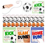 30 Set Valentine's Day Gifts Bulk Wrist Return Ball Set 2.36'' Rubber Rebound Bouncy Sport Ball Basketball Baseball Soccer Balls for Adults Wrist Exercise or Play Balls Sports Fans Party Favors