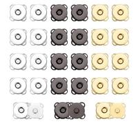 30 Sets 18mm Magnetic Snaps, Plum Blossom Magnetic Buttons Metal Magnet Snap Buttons Closure Clasps Fastener for Clothes Purses Bag Leather Sewing DIY Craft