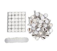30 Sets Badge Holder Reels, Strong Acrylic Metal Retractable ID Badge Reel Clips, Lightweight Durable Name Badge Reels with Transparent Disc and Double Sided Tape for Nurse Student