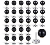 30 Sets Black Buttons No Sew Pearl Buttons Pearl Brooch Pins for Clothes, Pearls Rivets No Tools Detachable and Reusable, Black Safety Pins for Dresses, DIY Clothing Accessories Craft Decoration