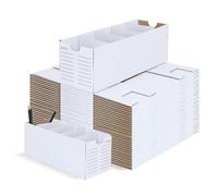 30 Sets Cardboard Parts Bins Boxes, Cardboard Storage Boxes with Dividers Corrugated Storage Organiser for Tool Parts, Screws, Small Items Garage Office Organization (30.5 x 10.2 x 10.2 cm)