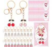30 Sets Cherry Keychain Party Favors Bulk Cherries Keyring with 30 Thank You Cards and Bags Cherry on Top Baby Shower Decorations Wedding Guest Gifts Birthday Party Supplies
