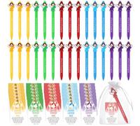 30 Sets Christian Gifts Bulk 30 Jesus Bible Verses Pens 30 Scripture Quote Cards 30 Organza Bags Colorful Religious Ballpoint Pen Jesus Loves Me Greeting Card for Thanksgiving Sunday School Church