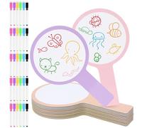 30 Sets Colorful Dry Erase Answer Paddle Handheld Double Sided White Boards