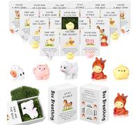 30 Sets Employee Appreciation Gifts Bulk for Coworkers Staff Team Desk Positive Resin Animal Pun Note Cards Small Thank You Gifts for Employees Teacher Volunteer Nurse Social Worker Valentines Gift