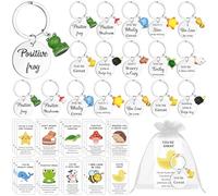 30 Sets Employee Appreciation Gifts Bulk Inspirational Animal Keychains Emotional Support Positive Greeting Cards Thank You Gifts for Colleagues Coworkers Teacher Volunteer Staff Team Leaving Gift