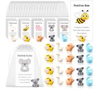 30 Sets Employee Appreciation Gifts Bulk Mixed Animal Resin Bee Goose Pig Elephant Koala Pun Inspirational Cards Thank You Gifts for Coworker Nurse Teacher Coworker Volunteer Office